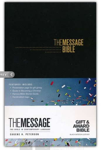 MESSAGE GIFT & AWARD BIBLE BLACK LEATHERLOOK
