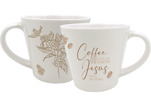 Tasse "Coffee gets me started Jesus keeps me going"    / Lieferbar ab  01/2023