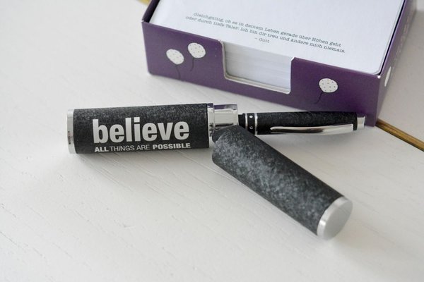 BELIEVE all things are possible - Kugelschreiber in Etui (schwarz)